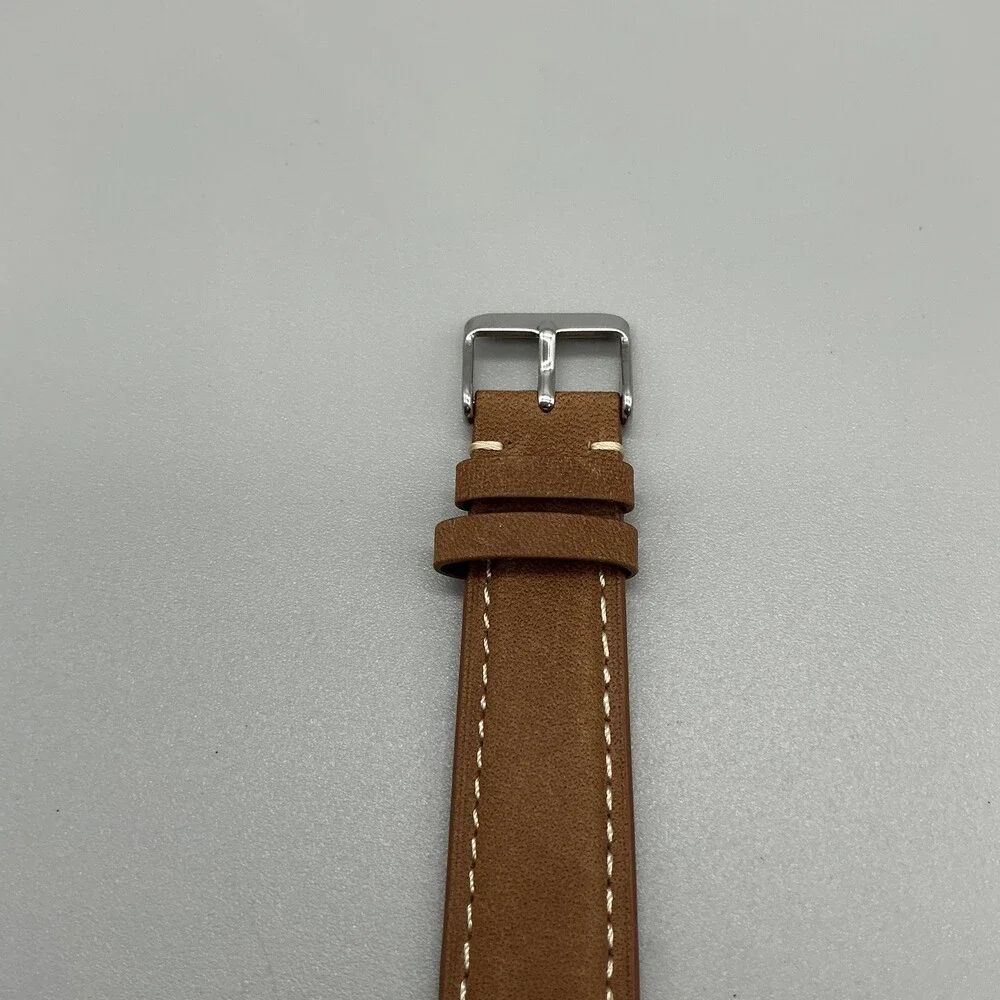 Vintage 1970s Timex Electric Mens Watch 38mm Brown Dial Day Date Leather Strap